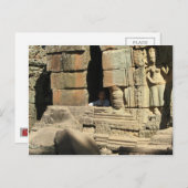 遺跡遊の中に…カンボジア,タプローム ポストカード (正面/裏面)