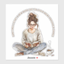 避けてコーヒーで本を楽しむ女の子