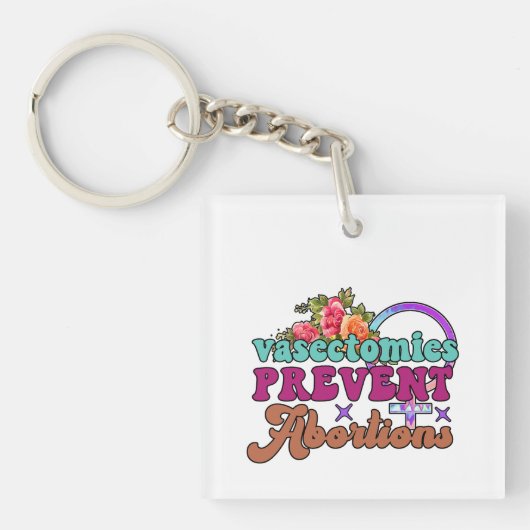 避妊手術は中絶を防ぐ キーチェーン (正面)