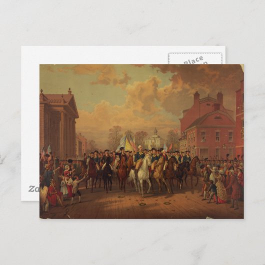 避難の日ワシントンのニューヨークへの入場 ポストカード (正面/裏面)