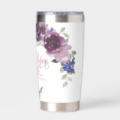 避難所と強さの紫のフローラ 保温保冷タンブラー (背面)