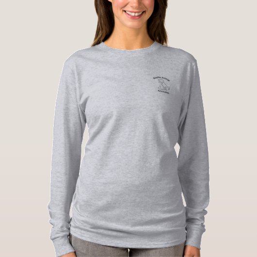 避難所動物の支持者の長い袖のTシャツ Tシャツ (正面)