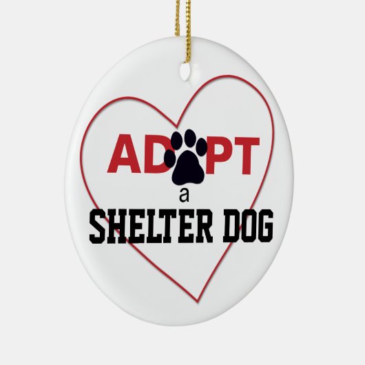 避難所犬を採用して下さい セラミックオーナメント (右)