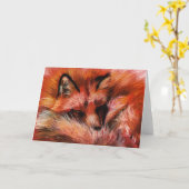 避難用キツネグリーティングカード カード (黄色い花)