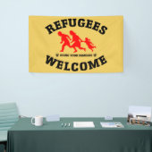 避難者の歓迎はあなたの家族を持って来ます 横断幕 (トレードショー)