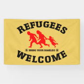 避難者の歓迎はあなたの家族を持って来ます 横断幕 (横)