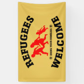 避難者の歓迎はあなたの家族を持って来ます 横断幕 (縦)