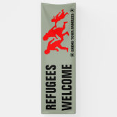避難者の歓迎はあなたの家族を持って来ます 横断幕 (縦)