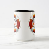 避難者は大きいマグを歓迎します ツートーンマグカップ (中央)