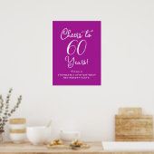 還暦の退職お祝い ダークピンクの乾杯 ポスター (キッチン)