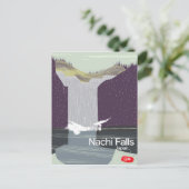 那智の滝 日本 ヴィンテージスタイル 旅行ポスター ポストカード (スタンド正面)