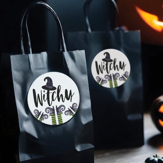 邪悪お洒落な魔女ハロウィーン ラウンドシール