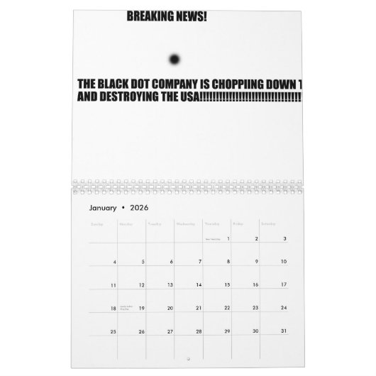 邪悪で黒い点のカレンダー カレンダー (1月 2026)