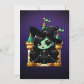 邪悪なおもしろいグリーンウィッチハロウィーン誕生日 招待状 (裏面)