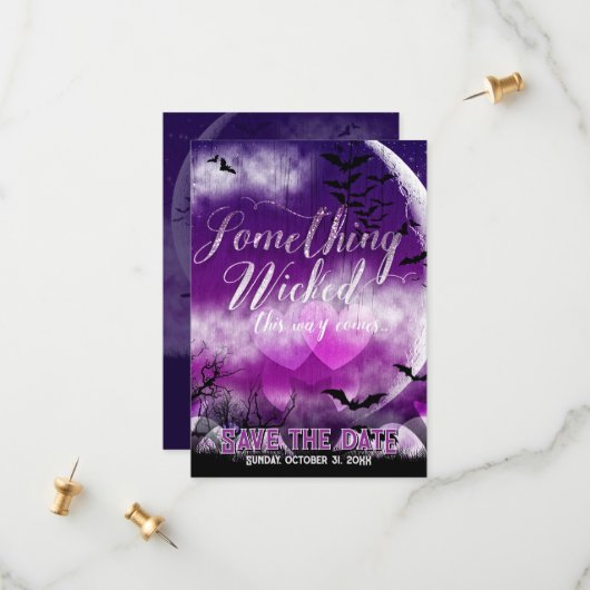 邪悪なおもしろいハロウィーンラブムーンザデイト セーブザデート (正面/裏面インサイチュ)