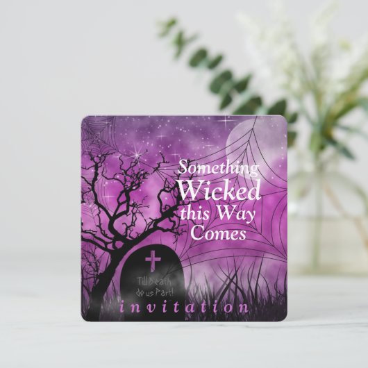 邪悪なおもしろいハロウィーン結婚式招待状 招待状 (スタンド正面)