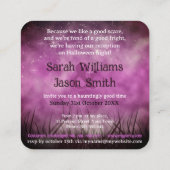 邪悪なおもしろい結婚ハロウィーンのミニカード スクエア名刺 (裏面)