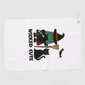 邪悪なかわいい格言魔女 ゴルフタオル (横)