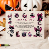 邪悪なかわいい&ターニングワンガールハロウィーン誕生日 サンキューカード