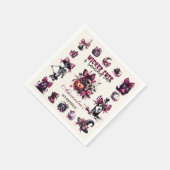 邪悪なかわいい&ターニングワンガールハロウィーン誕生日 スタンダードカクテルナプキン (角)