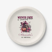 邪悪なかわいい&ターニングワンガールハロウィーン誕生日 ペーパープレート (正面)