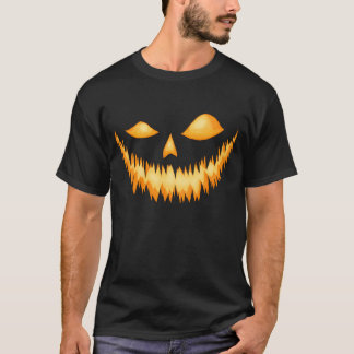 邪悪なにやにや笑い2の暗闇のハロウィーンのカボチャのちょうちん Tシャツ