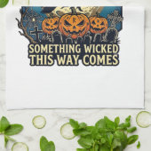 邪悪なものがやってくる魔女のハロウィンカボチャ キッチンタオル (折り畳み)