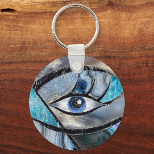 邪悪なアイアムレットミネラル質感コラージュ キーホルダー (正面)