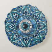 邪悪なアイアムレットモザイクマンダラアート ラウンドクッション (裏面)