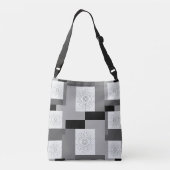 邪悪なアイブラック、ホワイト、グレーのグラフィックデザイン クロスボディバッグ (裏面)