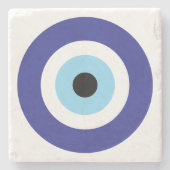 邪悪なアイブルーマティの意味を持つ石コースター ストーンコースター (正面)