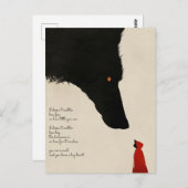 邪悪なオオカミと小さな赤い乗馬フード ポストカード (正面/裏面)