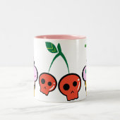 邪悪なカップケーキおよびCherrysの邪悪なマグ ツートーンマグカップ (中央)