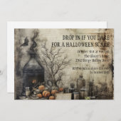 邪悪なカボチャのポーションヴィンテージハロウィーンゴシック 招待状 (正面/裏面)