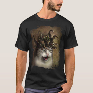 邪悪なキャットゥーサ メドゥーサ 猫 Tシャツ