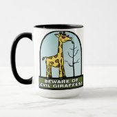 邪悪なキリンのマグの用心して下さい マグカップ (左)