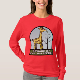 邪悪なキリンのワイシャツ1の用心して下さい Tシャツ