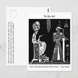 邪悪なキングと勇敢な騎士の童話のスケッチ ポストカード