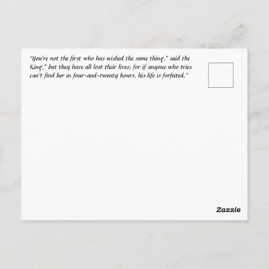 邪悪なキングと勇敢な騎士の童話のスケッチ ポストカード (裏面)