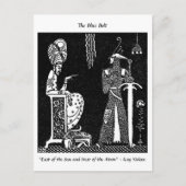 邪悪なキングと勇敢な騎士の童話のスケッチ ポストカード (正面)