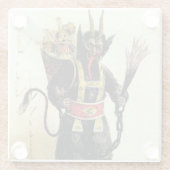 邪悪なクランパスホラーデーモンホリデークリスマスクリスマス ガラスコースター (裏面)