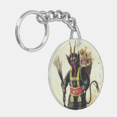 邪悪なクランパスホラーデーモンホリデークリスマスクリスマス キーホルダー (正面左)