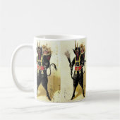 邪悪なクランパスホラーデーモンホリデークリスマスクリスマス コーヒーマグカップ (左)