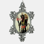 邪悪なクランパスホラーデーモンホリデークリスマスクリスマス スノーフレークピューターオーナメント (左)