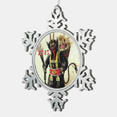 邪悪なクランパスホラーデーモンホリデークリスマスクリスマス スノーフレークピューターオーナメント (右)