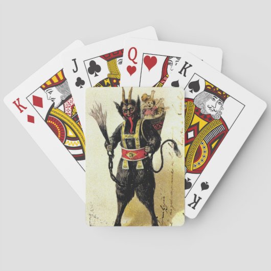 邪悪なクランパスホラーデーモンホリデークリスマスクリスマス トランプ (裏面)