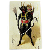 邪悪なクランパスホラーデーモンホリデークリスマスクリスマス ミディアムペーパーバッグ (正面)