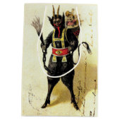 邪悪なクランパスホラーデーモンホリデークリスマスクリスマス ミディアムペーパーバッグ (裏面)