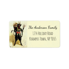 邪悪なクランパスホラー悪魔のクリスマスクリスマス ラベル