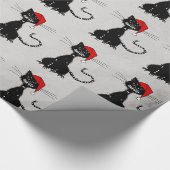 邪悪なクリスマスの黒猫 ラッピングペーパー (角)